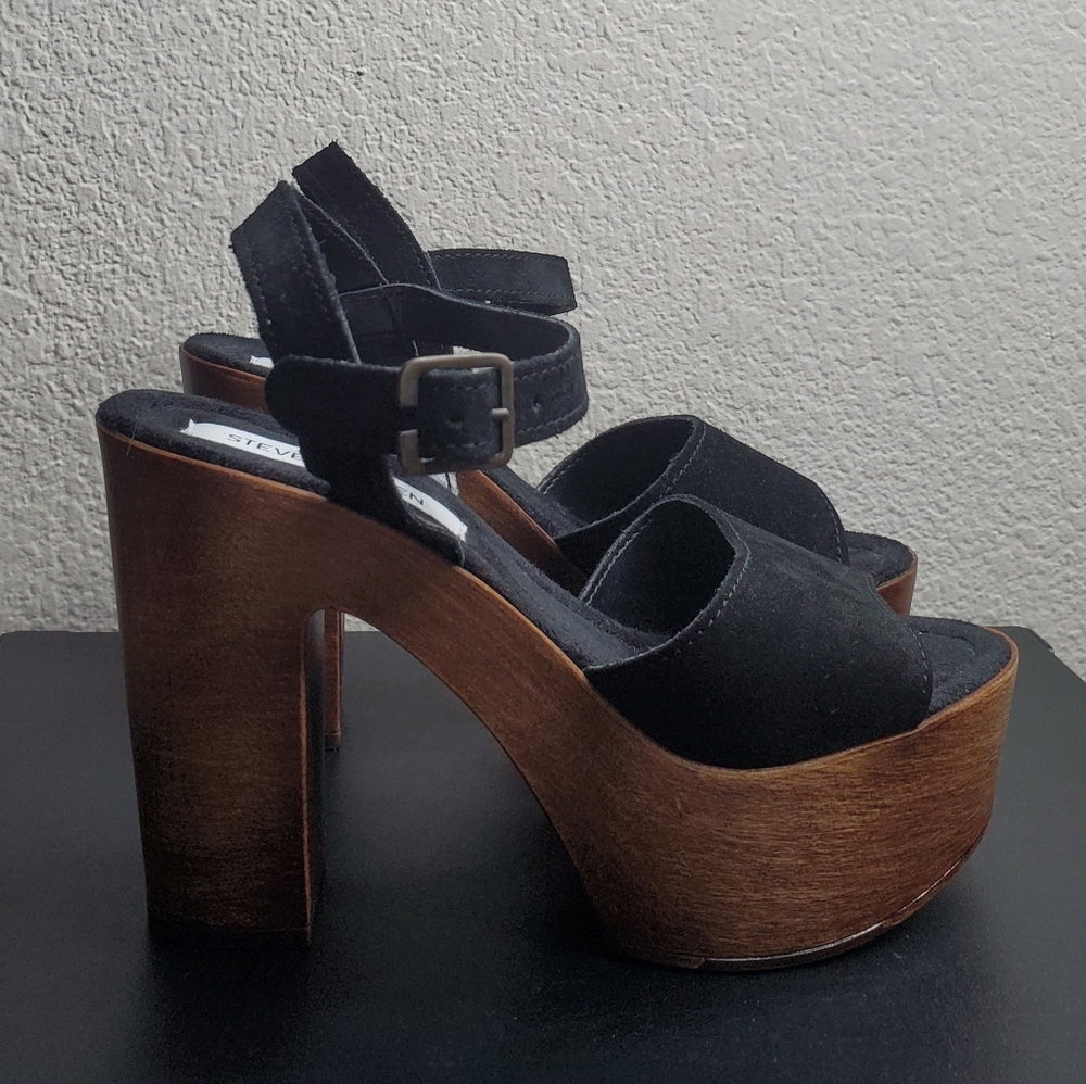 Steve Madden, chunky heels, black, size 36